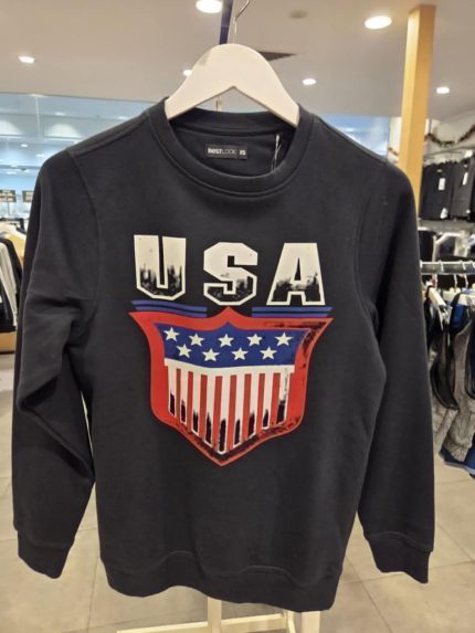 Black USA Full Sleeve T-Shirt